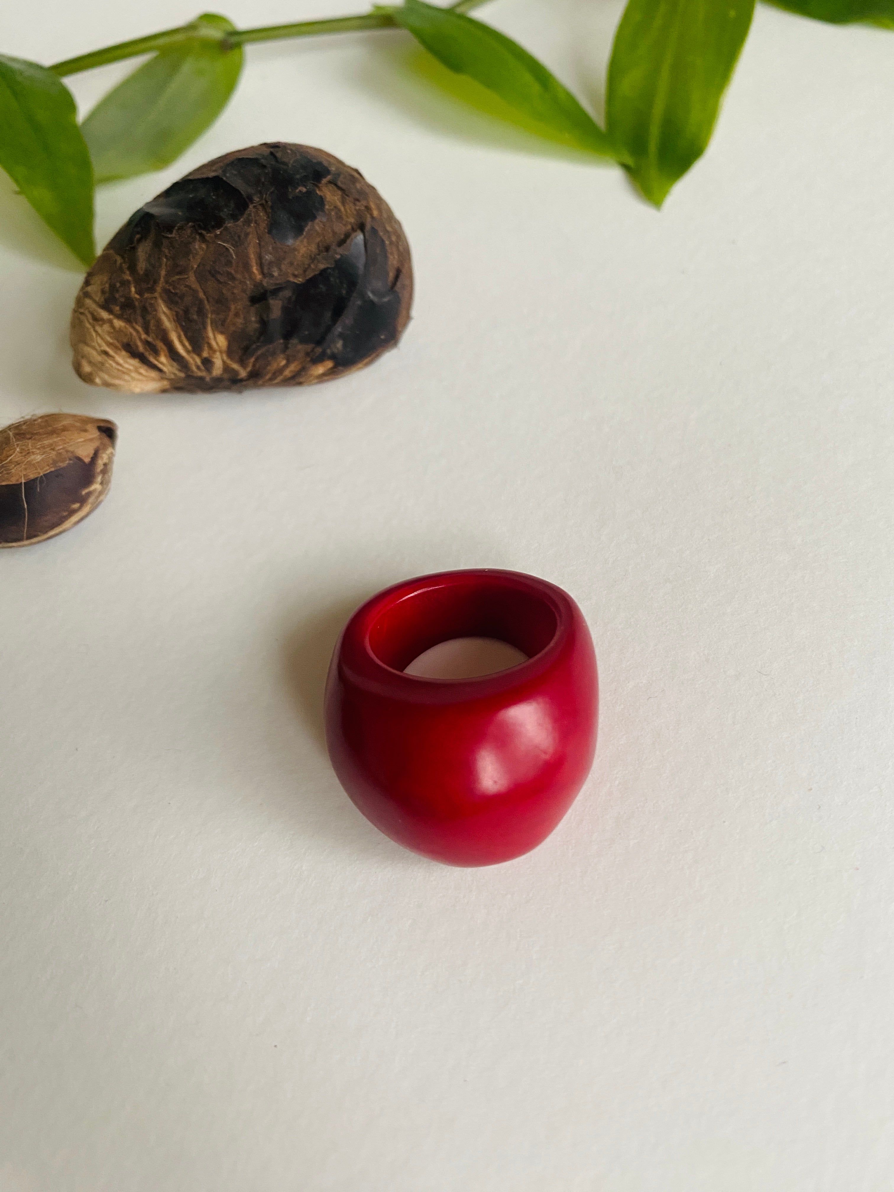 Red Tagua Ring